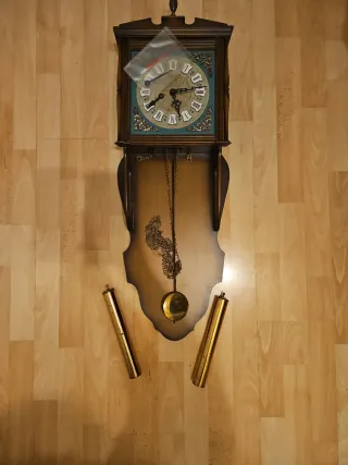 Reloj de Pared Antiguo Madera y Metal