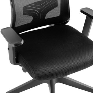 Silla de oficina ergonómica con reposacabezas ajustable, negro