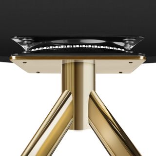 Silla de comedor giratoria 360º terciopelo, 56x59x81 cm negro/oro