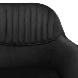 Silla de comedor giratoria 360º terciopelo, 56x59x81 cm negro/oro