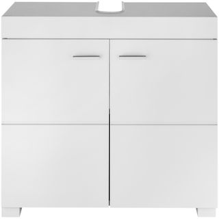 Mueble de baño 2 espaciosos compartimentos 60 x 35 x 56 cm blanco