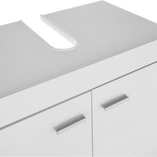 Mueble de baño 2 espaciosos compartimentos 60 x 35 x 56 cm blanco