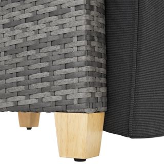 Sillón de ratán marco de aluminio 68,5 x 67 - 128 x 87 - 104 cm gris