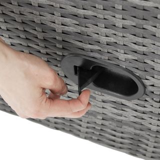 Sillón de ratán marco de aluminio 68,5 x 67 - 128 x 87 - 104 cm gris