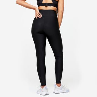 Mallas Leggings Tiro Alto Fitness Mujer 100 Negro