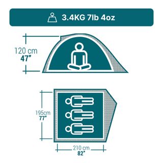 Tienda de campaña 3 personas Quechua MH100