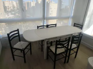 Mesa extensible y 6 Sillas de Cocina o comedor