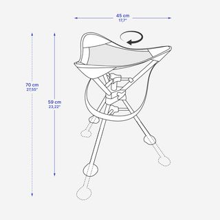 Tripode Caza Solognac Taburete Giratorio Ajustable 60-69 Cm