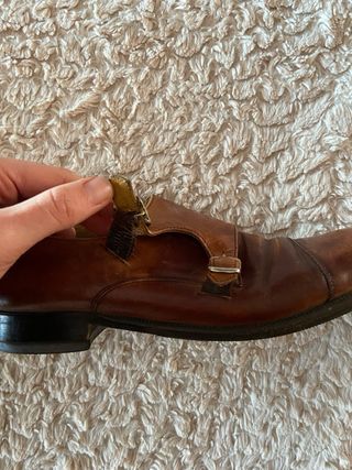 Zapatos de vestir marrones doble hebilla