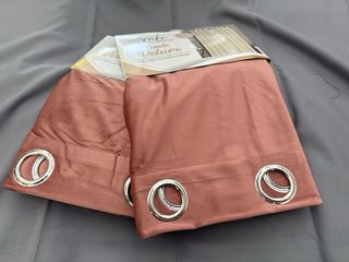 2 Tende Effetto Velluto Coprente 135x275 Rosa