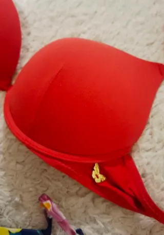 Yamamay Set Bikini Tg.2 (M) Rosso e Fantasia