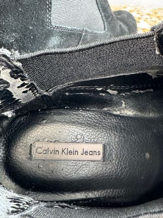 Botines Calvin Klein de ante negro talla 41 Plataforma