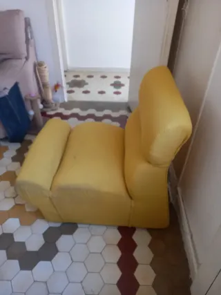 Sillón vintage tela amarillo