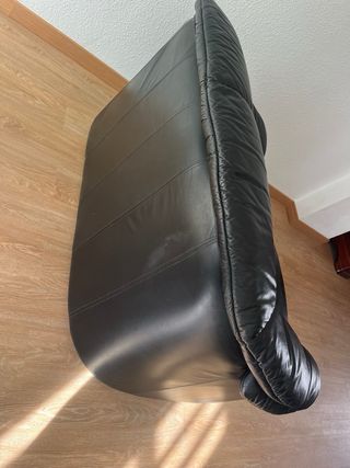 Sofá de piel negro 2 plazas