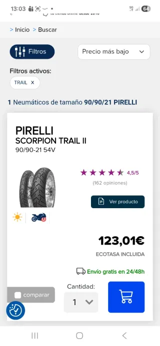 Neumático Moto Pirelli Scorpion Trail II