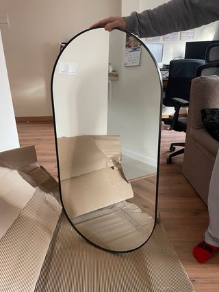 Espejo Ovalado Grande Negro