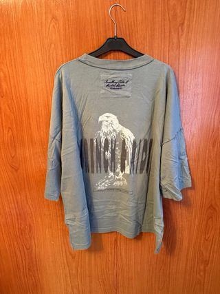 Camiseta oversize Pull&Bear verde militar Talla L