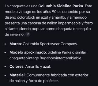 Parka Columbia amarilla y azul