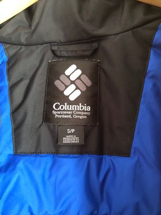 Parka Columbia amarilla y azul