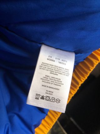 Parka Columbia amarilla y azul