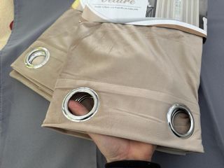 2 Tende Effetto Velluto 135x275 Coprente Beige