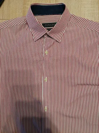 Camisa Zara Man Rayas Rojas y Blancas