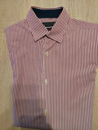 Camisa Zara Man Rayas Rojas y Blancas