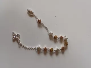 Bracciale rosario grani argentati e dorati