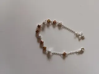 Bracciale rosario grani argentati e dorati