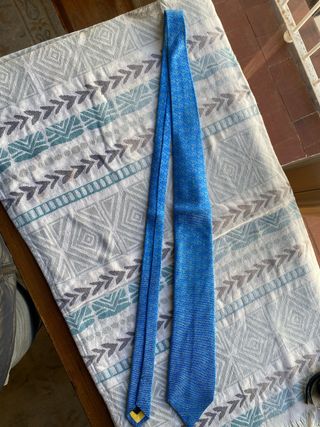 Corbata IDAS Madrid Seda Italiana Azul y Oro