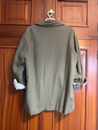 Blazer Zara Verde Oliva Lino