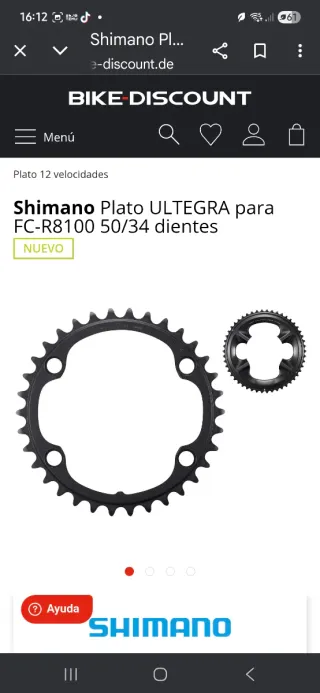 Plato Shimano Ultegra R8100 12V 50D