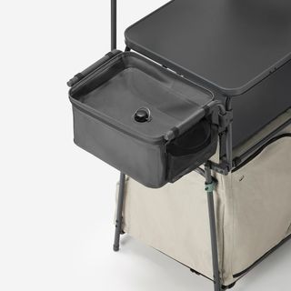 Mueble cocina camping XL, fregadero 10L, mampara y espacio