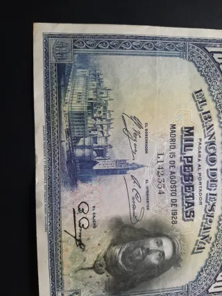 BILLETE DE 1000 PESETAS DE 1928