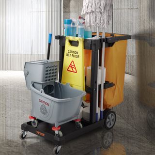 Carrello Pulizia di Servizio 3 Ripiani Sacco PVC