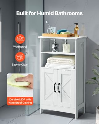 Mobiletto da Bagno Autoportante 4 Ripiani 2 Ante