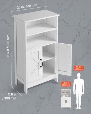 Mobiletto da Bagno Autoportante 4 Ripiani 2 Ante