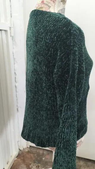 Jersey verde suave terciopelo mujer