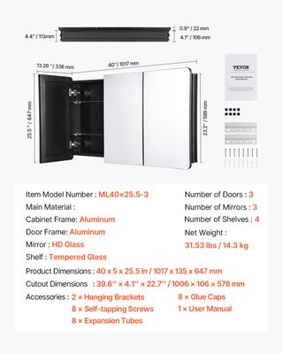 Armadietto per Medicinali 1017 x 647 mm Armadietto