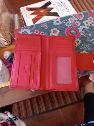 Monedero de piel Balmain rojo