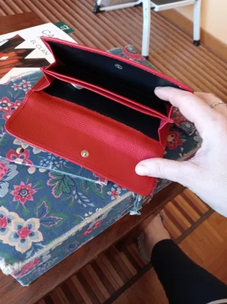 Monedero de piel Balmain rojo