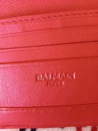 Monedero de piel Balmain rojo
