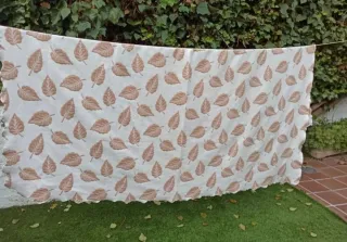 Colcha reversible 90cm hojas beige/marrón