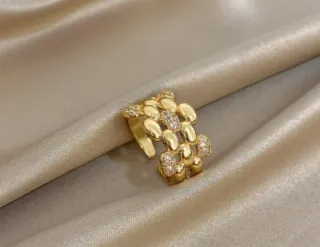Anillo Bañado en Oro Ajustable