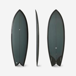 Tabla Surf Fish Verde Oscuro 5'8 Cajetines Futures Sin