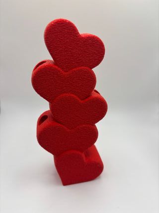 Red Heart Vase - Minimalist Heart, Contemporary We