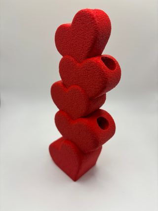 Red Heart Vase - Minimalist Heart, Contemporary We