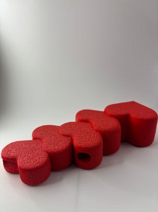 Red Heart Vase - Minimalist Heart, Contemporary We