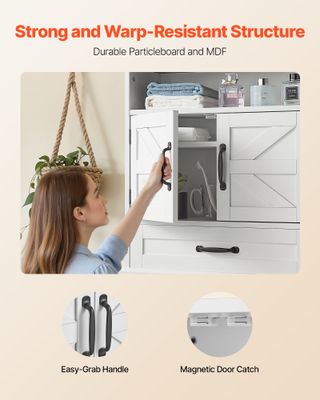 Mobiletto da Bagno Pensile con 2 Ante e Ripiani