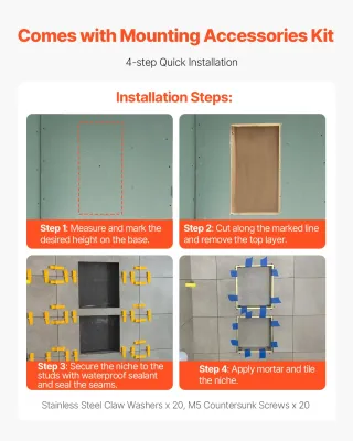 Nicchia per Doccia 40,6 x 61,0 cm Quattro Strati